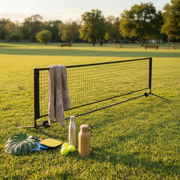 PrzenośNa Siatka Do Pickleballa Odpinana 3 M Siatka Do Pickleballa SprzęT Sportowy Do UżYtku Na ZewnąTrz ŁAtwa W MontażU Dla PocząTkująCych PodwóRko Black-image