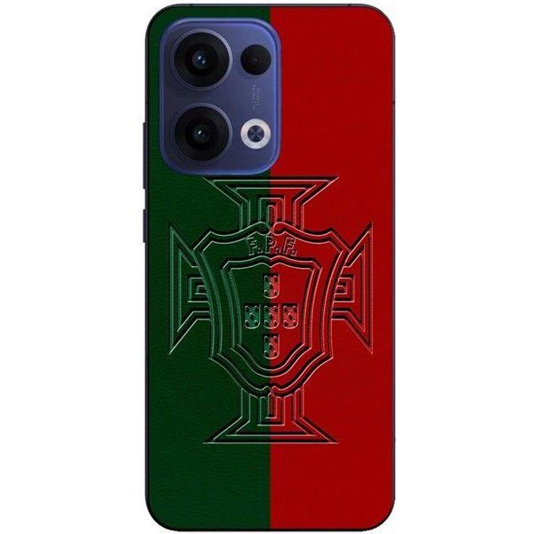 Coque De TéLéPhone - Maniacase - Oppo Reno 13 5G - Logo Portugal Vert Et Rouge - Silicone - Souple Negro-image