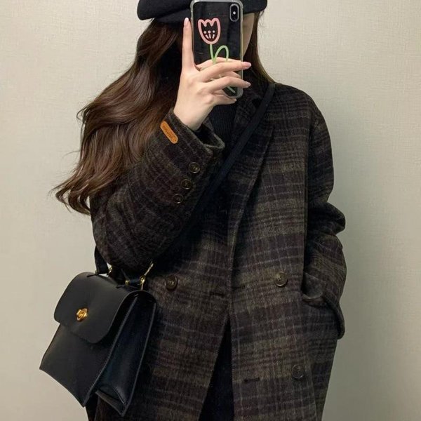 Chaqueta De Lana Para Mujer Corta Nuevo Traje De OtoñO E Invierno Abrigo De Lana 4XL-image