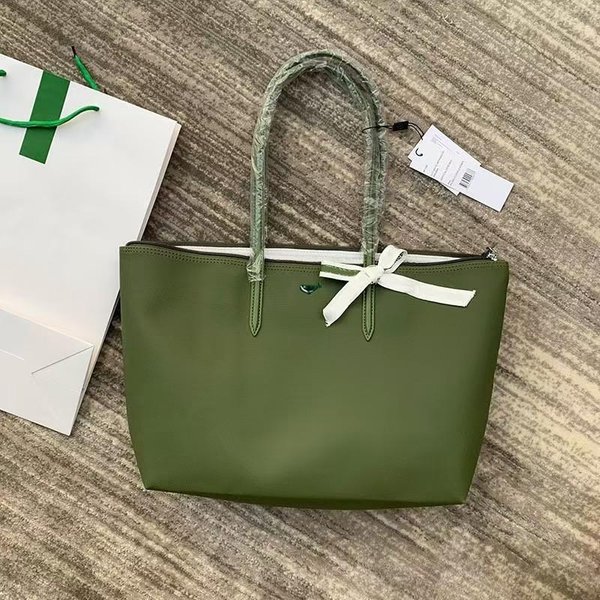 Bolso De Cocodrilo Bolso De Mano Grande Para Mujer Gran Capacidad Color SóLido Bolso De Hombro Tendencia De Moda Bolso Tote Para El DíA A DíA-image