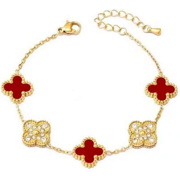 Pulsera De TréBol Acero De Titanio Chapado En Oro 18K Doble Cara Pulsera Beimu 18K Beige-image