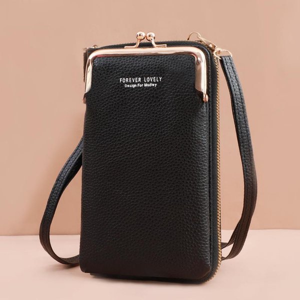 Moda MałE Torby Crossbody Damskie Mini Matowa SkóRzana Torba Na Ramię SprzęGłA Bolsas Damska Torba Na Telefon Torebka Torebka Black-image