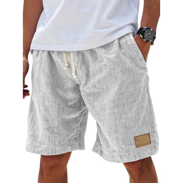 Novedad Pantalones Cortos De Lino Transpirables Retro Para Hombre Sueltos De Vacaciones Moda Pantalones Cortos Casuales M-image