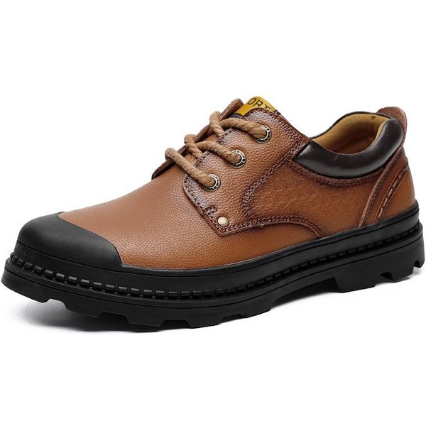 Zapatos Casuales BritáNicos De OtoñO Tendencia Para NiñOs Zapatos De Trabajo Moda Zapatos De Cabeza Grande Resistentes Al Desgaste Zapatos De Cuero Para Hombre 44 MarróN-image