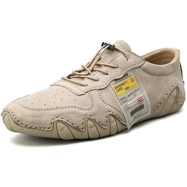 Zapatos De Cuero Genuino Para Hombre Zapatos Casuales Para Hombre Mocasines Moda Hombre Planos CóModos Para Caminar Zapatos De Hombre Cuero Talla Grande 46 40 Caqui-image