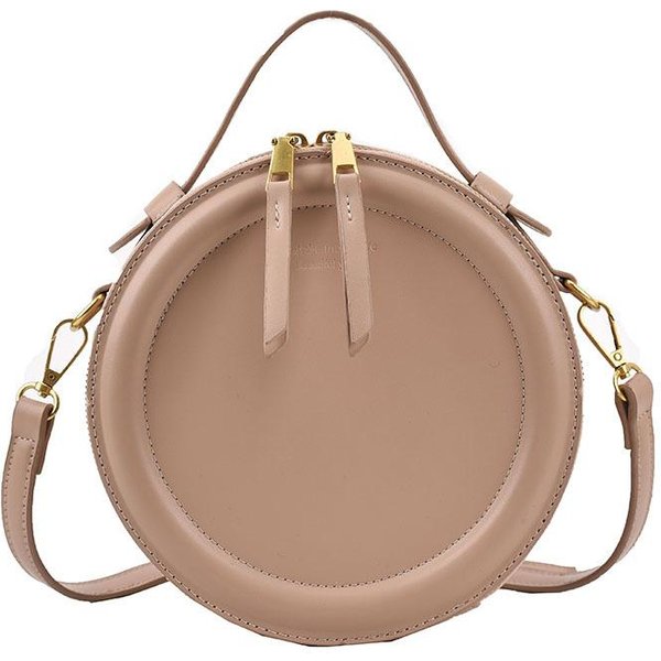 Retro Minimalistyczna OkrąGłA Torba Crossbody Dla Kobiet MałA RęCzna Torebka Na Ramię One Size Khaki-image