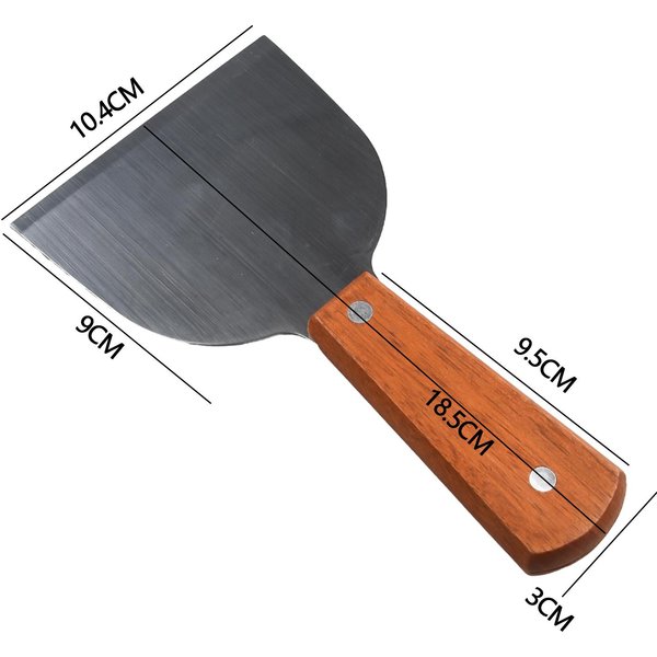 1 Pieza De Acero Inoxidable Con Mango De Madera, Pala Grande Semicircular Para Materiales, EspáTula Para Bistec, Herramientas Volteadoras Para Barbacoa, Horneado, Pizza, Parrilla China-image
