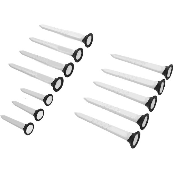 12 Piezas Tees De Golf Profesionales Reducen La FriccióN Nylon PláStico 5 Niveles De Altura Ajustable Tees De Golf Para White-image