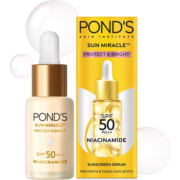 Pond's Serum Boost Protector Solar SPF 50 Con Niacinamida C, Previene Las Manchas Oscuras, Ilumina La Piel, Ligero, Sin Residuo Blanco, 14Ml-image