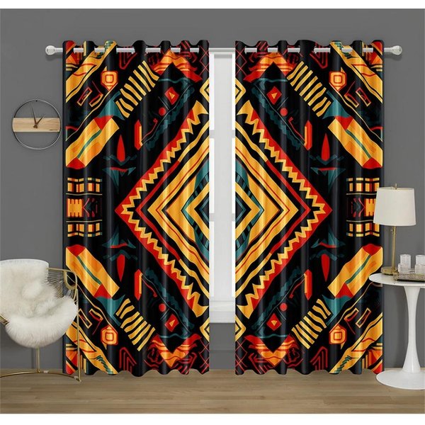 ZasłOny W Stylu Azteckim WzóR W Kolorze Artystycznym ZasłOny ZaciemniająCe 3D Biuro Sypialnia Kuchnia Balkon Okno ZasłOny Dekoracyjne 2 Panele 50W130H(Cm)X2Pcs&Grommet Top-image