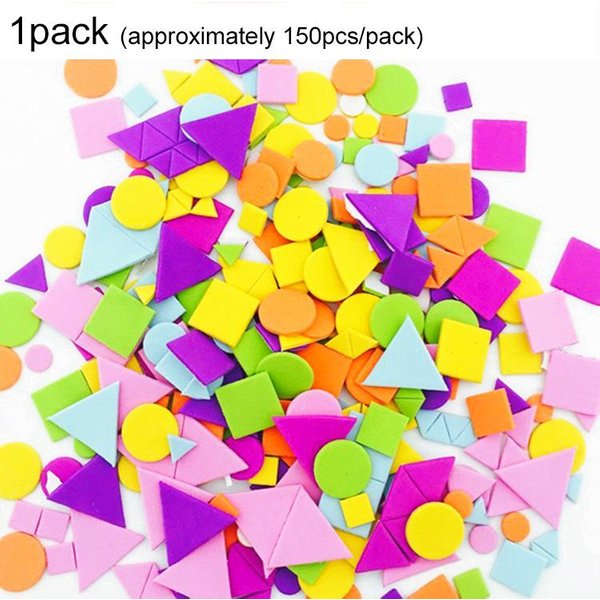 Naklejki Geometryczne Piankowe Puzzle Samoprzylepne Naklejki EVA Edukacja Dla Dzieci Zabawki DIY Do RęKodziełA Sztuki Tworzenia Prezent TMZ-image