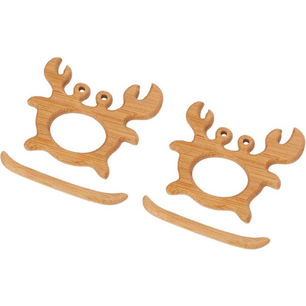 Broche De Animal Multifuncional Hecho A Mano Innovador De Madera Lindo Broche De Cangrejo Para Vestido Brown-image