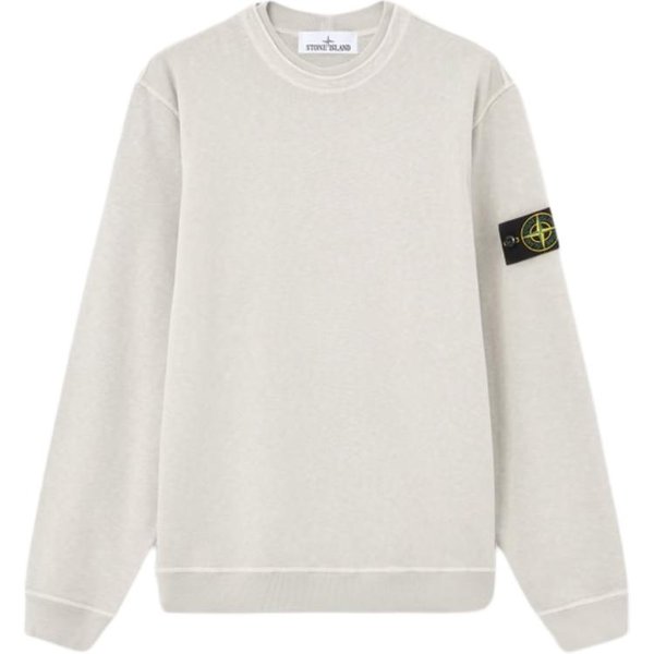 Sudadera De Manga Larga Con Cuello Redondo Acanalado Y Logo Stone Island Para Hombre L1S156100034S0060-V0161 XL White-image