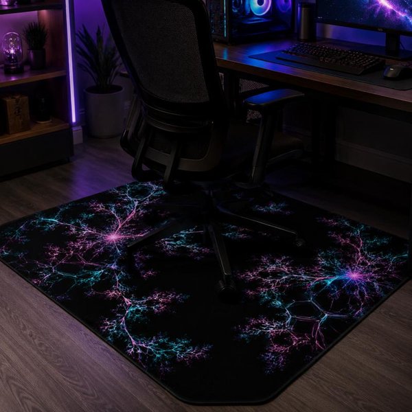 Niebieski Cyber Tech Circuit Mata Na PodłOgę Do KrzesłA Gamingowego AntypośLizgowa Odporna Na ZużYcie DużY Dywan Do Pokoju Gier Dekoracja Biurka E-Sportowego 40X60Cm 16X24Inch-image
