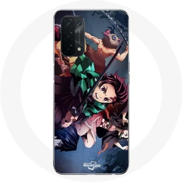 Funda Para Oppo A74 5G - Maniacase - Anime Tanjiro Nezuko - Flexible - Negra - SintéTica-image