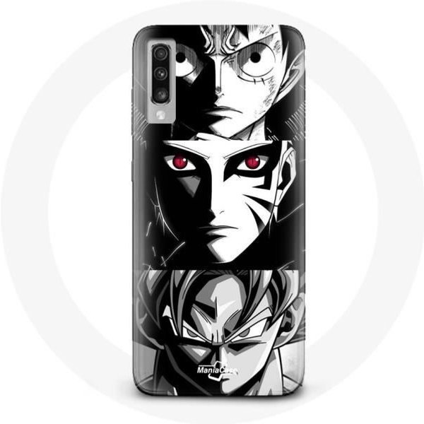 Funda - Maniacase - Samsung Galaxy A70 - Blanco Y Negro - Anime Manga - Flexible Blanco-image