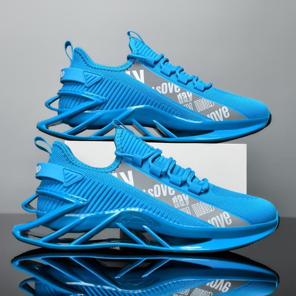 Luksusowe OddychająCe Buty Do Biegania Codzienna Moda Trenerzy Buty WyśCigowe Dla MężCzyzn I Kobiet Wygodne Sportowe Obuwie 45 Blue-image