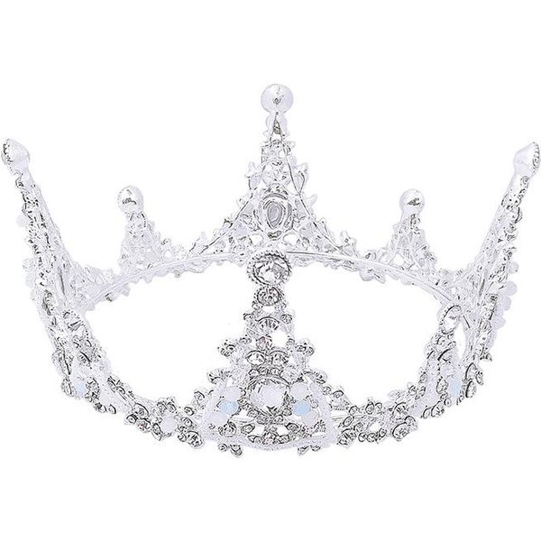 Diadema Tiara Corona Infantil Princesa CumpleañOs Accesorios Para El Cabello Diadema Infantil Linda Redonda Corona Pasarela VersióN Coreana Para Mujeres White-image
