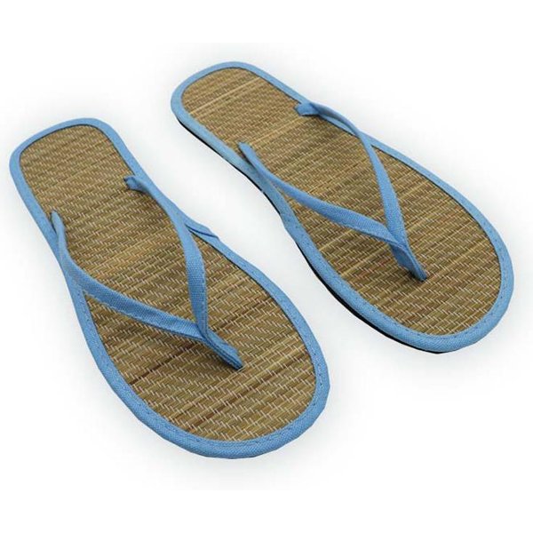Chanclas Planas Para Mujer, Sandalias CóModas Antideslizantes, Chanclas De RatáN De Bambú, Zapatillas De BañO De Moda Para El Hogar 36 Gray-image