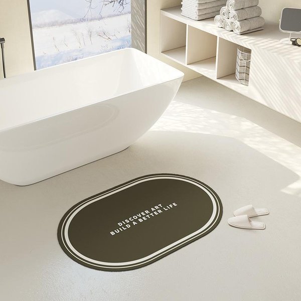 Alfombrilla De BañO Minimalista De Barro De Diatomeas, Absorbente, Antideslizante, Alfombra, Felpudo De BañO, Inodoro, Alfombrilla Absorbente Para Inodoro 40*60CM-image