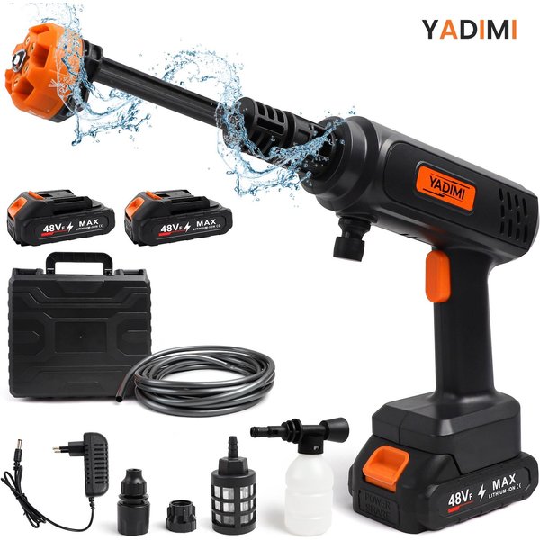 Hidrolimpiadora A BateríA Yadimi, Hidrolimpiadora PortáTil Con Boquilla 6 En 1, Hidrolimpiadora De Mano Para Coche, Limpieza De JardíN Negro-image