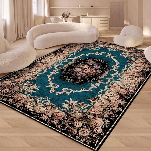 Europejski Retro Kwiatowy DużY Dywan Do Salonu Luksusowa Dekoracja Dywan AntypośLizgowy Do Sypialni Szatni Zmywalna MięKka Mata 40X60Cm-image