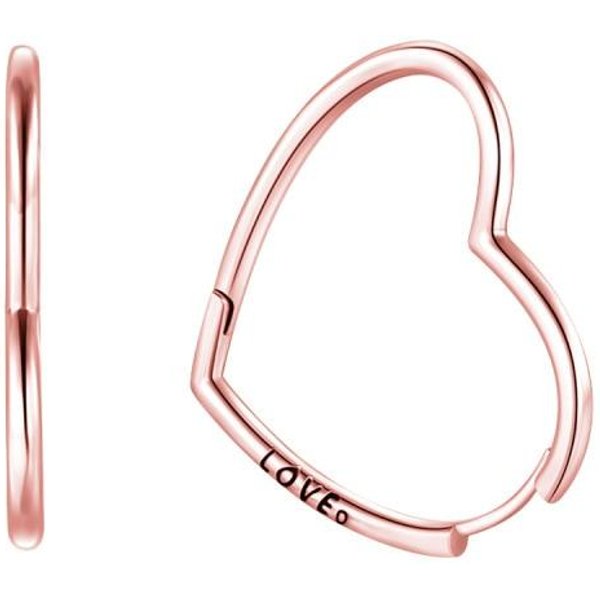 Pendientes De Aro De Plata De Ley 925 Para Mujer Aros De CorazóN Plata De Ley 925 JoyeríA JoyeríA De Marca Original-image