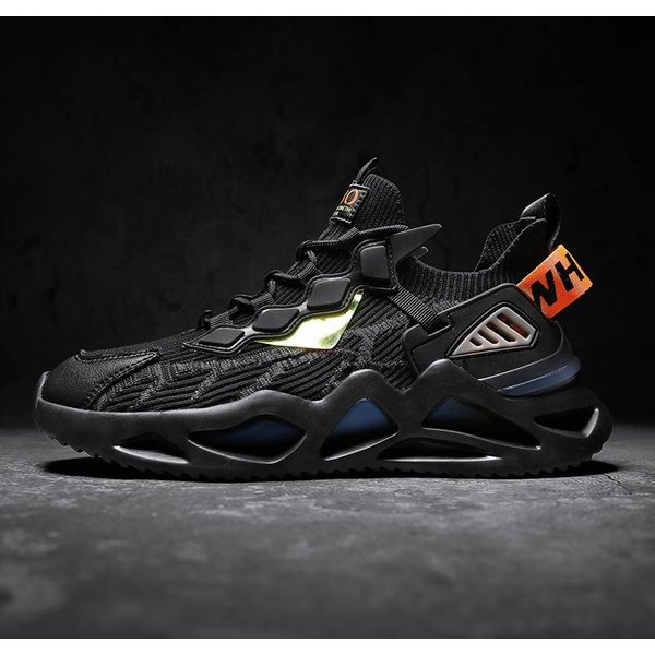 Nuevos Zapatos De Hombre De Hoja De Primavera Transpirables De Moda Con Cordones De Boca Baja Zapatillas De Running Zapatos Deportivos Casuales De Moda Hombre 45 Negro-image