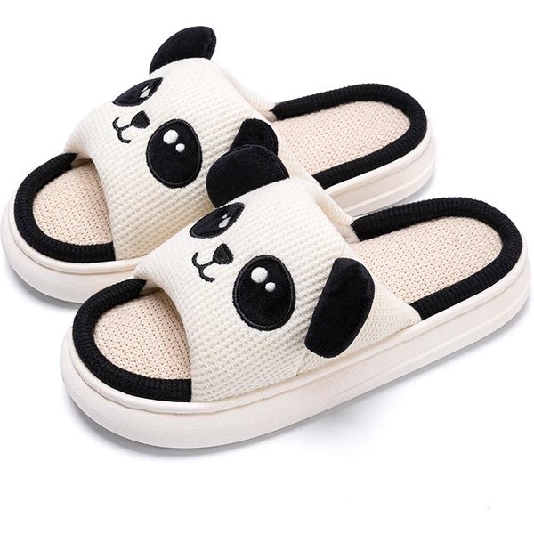 Tekstylne Kapcie Unisex KreskóWkowe AntypośLizgowe Kapcie Domowe Wygodne OddychająCe Kapcie Domowe I ZewnęTrzne 38-39 White-image