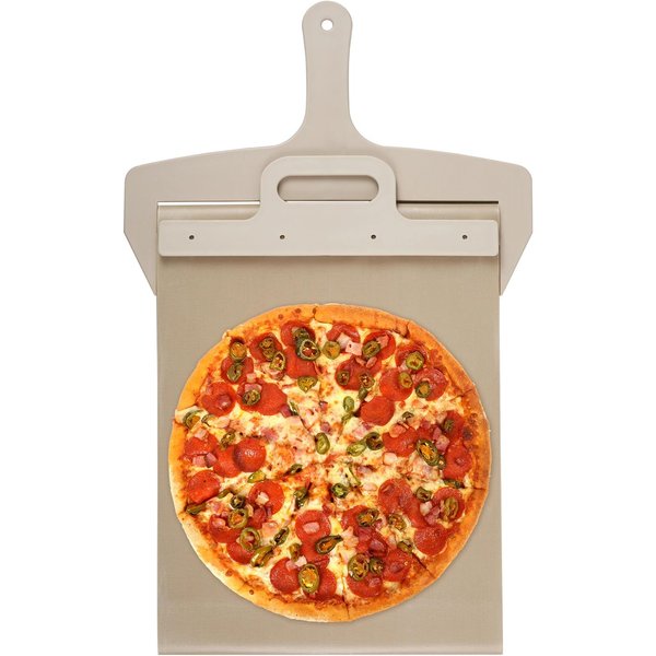 Pala Para Pizza Deslizante PortáTil Pala Deslizante Para Pizza Pala EspáTula Antiadherente Con Tela De Alta Temperatura Beige-image