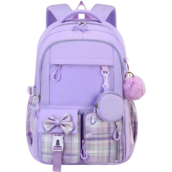 Lindas Mochilas Escolares Para NiñAs Lazo Rosa Mochila Escolar Para NiñOs NiñOs Adolescentes NiñAs Mochila Escolar Para Estudiantes De Primaria Secundaria Preparatoria-image