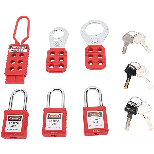 Zestaw Lockout Tagout Odporny Na Uderzenia Zabezpieczony Przed Manipulacją Elektryczny Zestaw BezpieczeńStwa Lock Out Tag Out Red-image