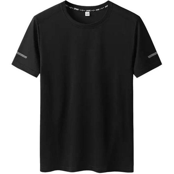 Camiseta De Hombre Extragrande De Secado RáPido, Tallas Grandes, Cuello Redondo, Manga Corta L-image