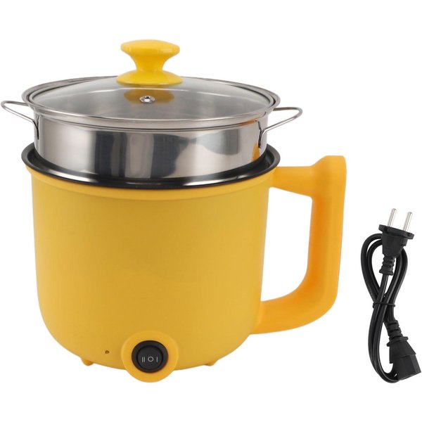 Cocedor De Fideos EléCtrico Amarillo 1.8L 2 Ajustes De Velocidad 600W Apagado AutomáTico Antiadherente Con L(For 6.5-9Kg)-image