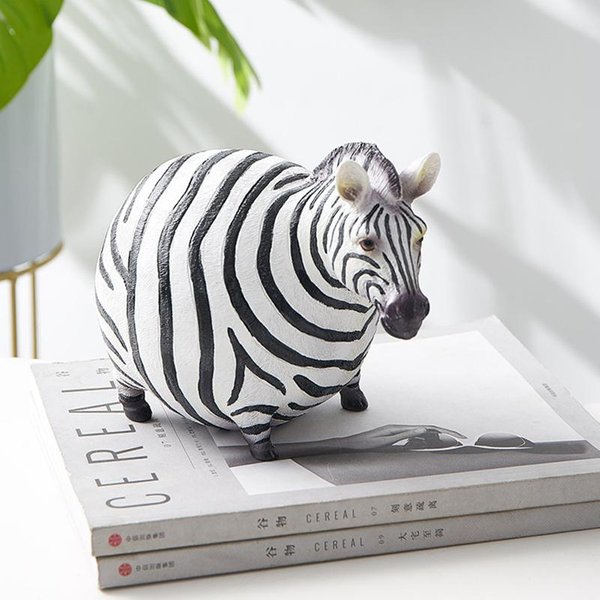 ŻYwica Biurko Gruba Zebra Figurka Zwierzę Figurka RzeźBa Dekoracje Do Gabinetu Urocze RęKodziełO Sztuka Idealne Dopasowanie Dekoracja Statua Nordycka Kreatywna White-image