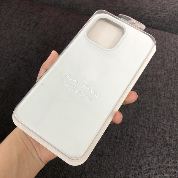 Ins Chic PłYnny Silikon W PełNi Pokryty MięKki żEl Gumowy Futerał Na Telefon Ochronny Pokrowiec Na Iphone 15 14 Pro Max 14Plus 15Plus XR XS Max 11 12 13 Pro Max Iphone 15 Pro Max White-image