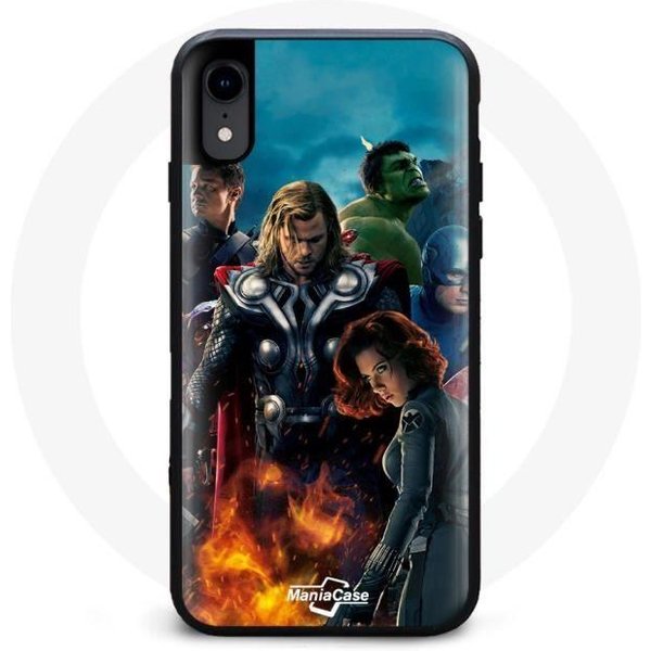 Funda - Los Vengadores - Iphone XR - Flexible - ProteccióN Contra Golpes - Negro-image