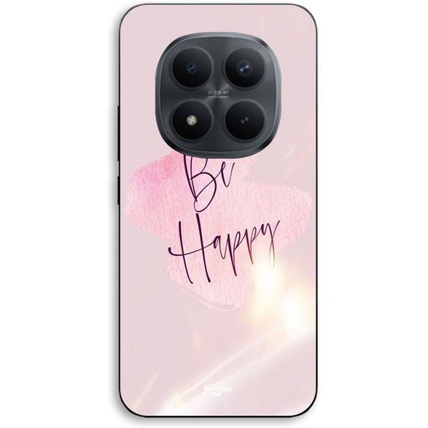 Coque De TéLéPhone - Maniacase - Xiaomi Redmi Note 15 Pro 5G - Motif Be Happy - Silicone TPU - Noir-image