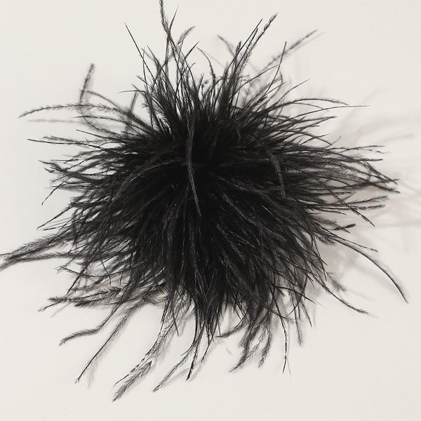 Broches De Plumas Grandes De 8-10 Cm DiseñO Exagerado Accesorios De Broche De Plumas Accesorios Para El Cabello Black Black-image