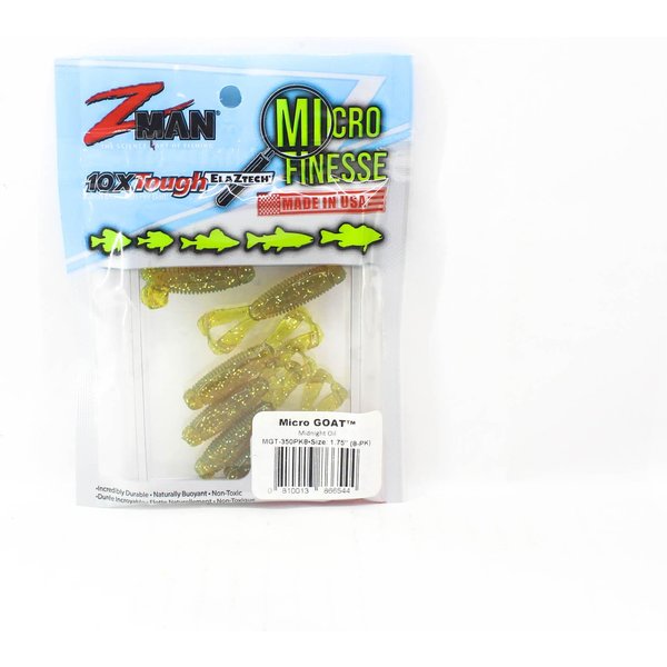 Zman Soft Lure Micro Goat 1,75 Cala 8 Sztuk W Opakowaniu Midnight Oil (6544) White-image