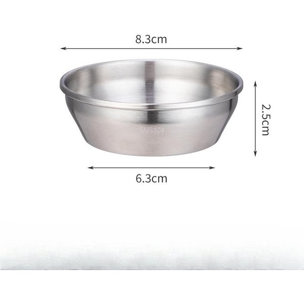 Cuenco PequeñO De Acero Inoxidable, Plato Para Salsa De Soja, Postre, Salsa De Cocina, Plato PequeñO, Plato De Condimentos, 1 Ud.-image