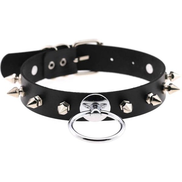 Nuevo Collar GóTico Punk Con Remaches De Punta Para Mujer, Collar De Pentagrama Steampunk, Correa Para El Cuello Emo, Gargantilla De Cosplay, Accesorios GóTicos-image