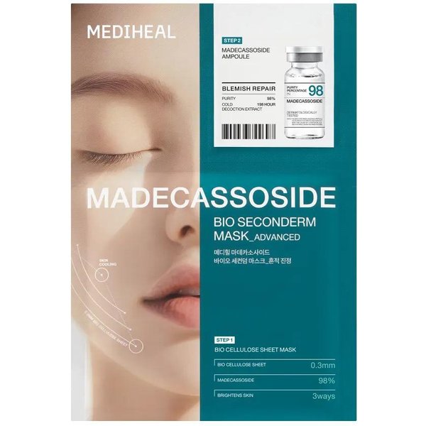 Set De Mascarillas Faciales Mediheal Bio Seconderm 10 Piezas – MadecasóSido / Pdrn / Hialuronato Madecassoside × 10 Sheets Beige-image