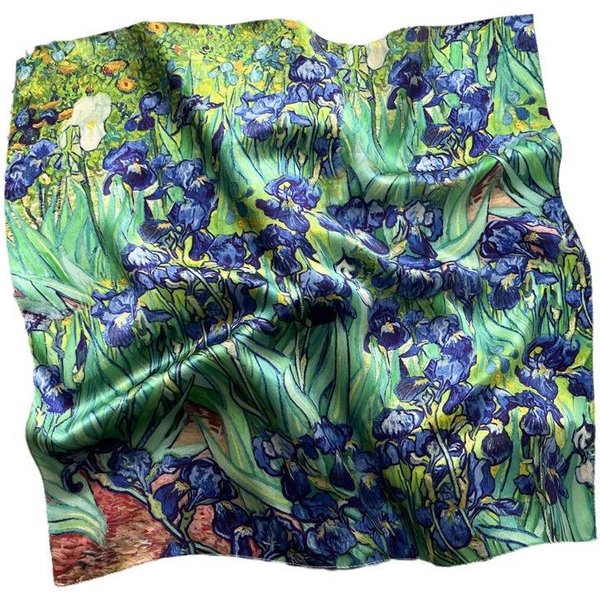 Luksusowy Szalik Z Prawdziwego Jedwabiu Damski Kwadratowy Krawat Szale Chusty Dla Pań Szaliki Foulard Pashmina Damski HidżAb Bandana Real Silk 53X53Cm Blue-image