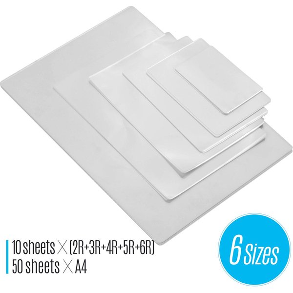 Bolsas De PelíCula De LaminacióN TéRmica De 80Mic Hoja Transparente De PET Para Papel FotográFico LaminacióN De ImáGenes De Documentos Para Laminadora Laminadora 100 Hojas 100 Sheets Transparente-image