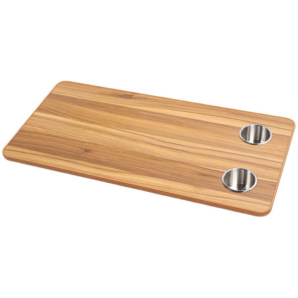 Blat StołU RV Z 2 Uchwytami Na Kubki 31,49X15,74 Cala Panel Blatu StołU Z Litego Drewna Do Przyczepy Kempingowej, Kampera, Jachtu-image
