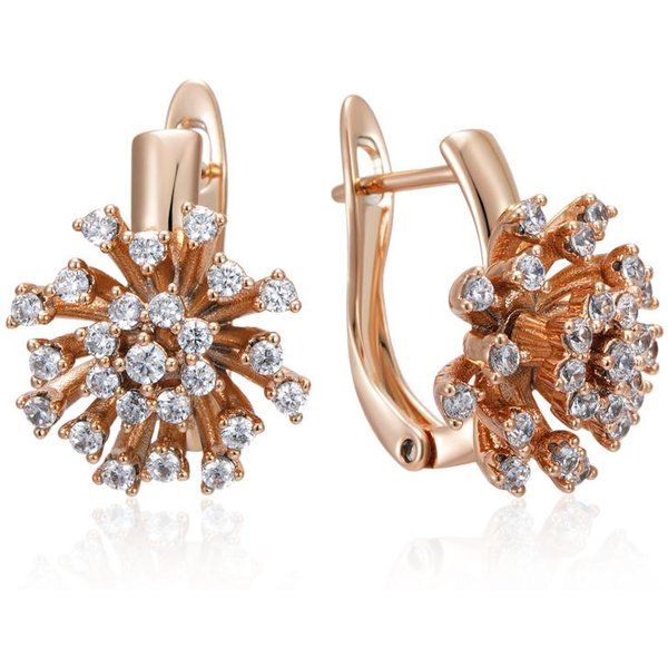 Kienl Pendiente Colgante ÚNico De Flor De Cristal Para Mujer Color Oro Rosa Con Circonita Natural Brillante JoyeríA Vintage Diaria Regalo-image