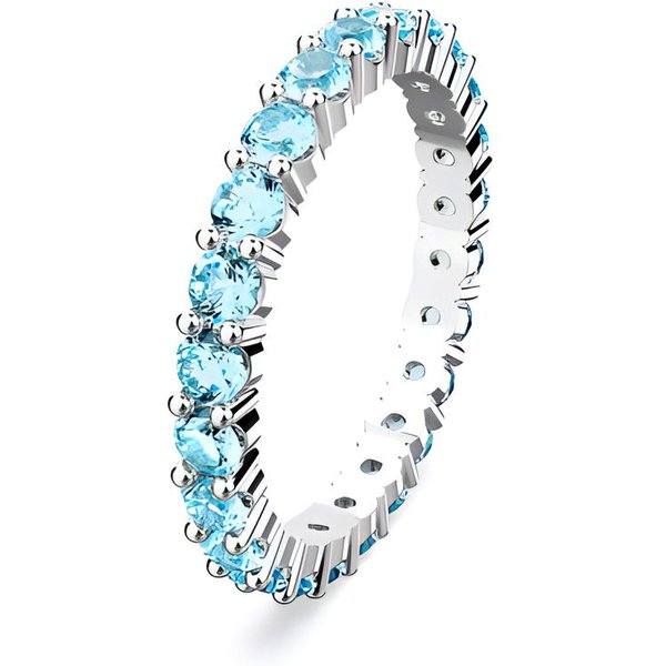 Anillos Swarovski Matri Chapados En Rodio Para Mujer Azules 5658671 Blue|55 White-image