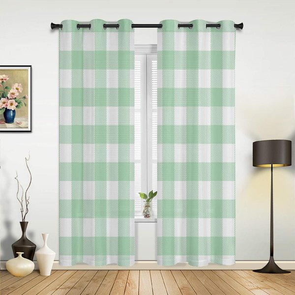 Granatowe Kraciaste ZasłOny W Idyllicznym Stylu Do Sypialni, Salonu, ZasłOny Kuchenne, ZasłOna Okienna Do Pokoju DziecięCego, Dekoracja Domu 135W X 185H(Cm) X1-image