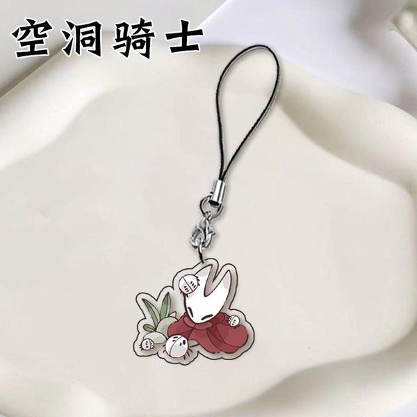 Hollow Knight Gra ŁAńCuszek Do Telefonu Dwustronny Uroczy Breloczek KreskóWka Anime Wisiorek Dekoracja Do Plecaka Studenckiego Prezent-image